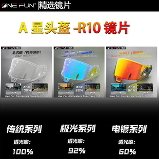 RY骑备部品 精选适用于A星R10茶色变色电镀镜片新款头盔配件新款