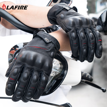 RY骑备部品 LAFIRE刀锋四季摩托车防摔布小羊皮手套触屏彩虹系列