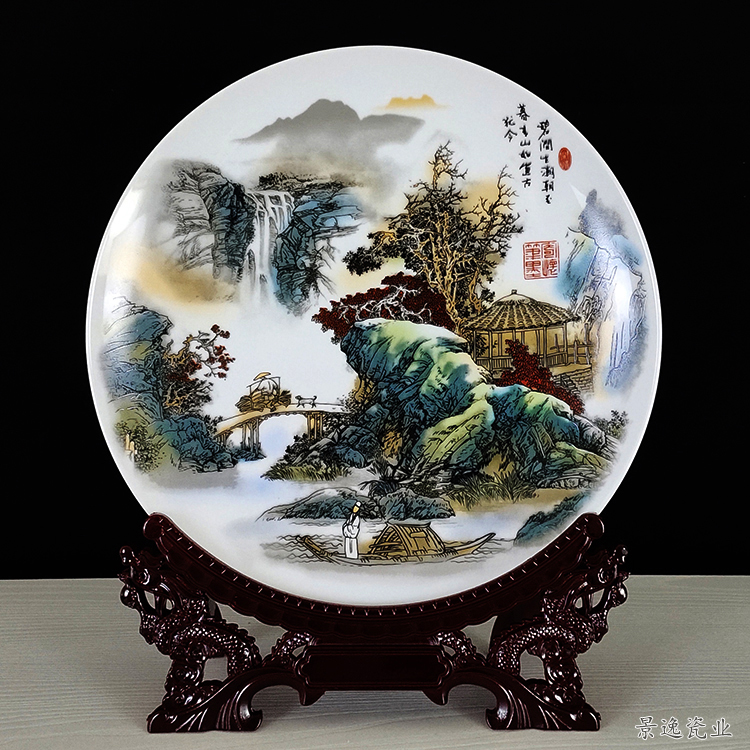 装饰摆件挂盘坐盘陶瓷器厂家直销图片