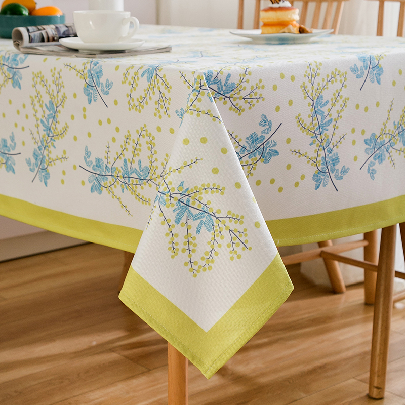 珍珠松 田园花卉棉麻防水布艺正长方形生日化妆野外茶几餐桌布