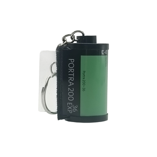 PORTRA200胶卷周边 饰纪念品 135胶卷金属空暗盒钥匙扣挂饰挂件装