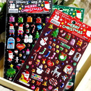 韩国进口贴纸古早圣诞节文艺怀旧老款DIY装饰相册手帐贴画贴纸