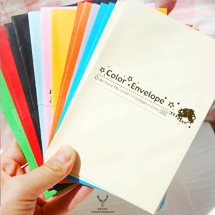 韩国进口纯色信封创意ins礼金袋红包信封套装祝福感谢留言信封