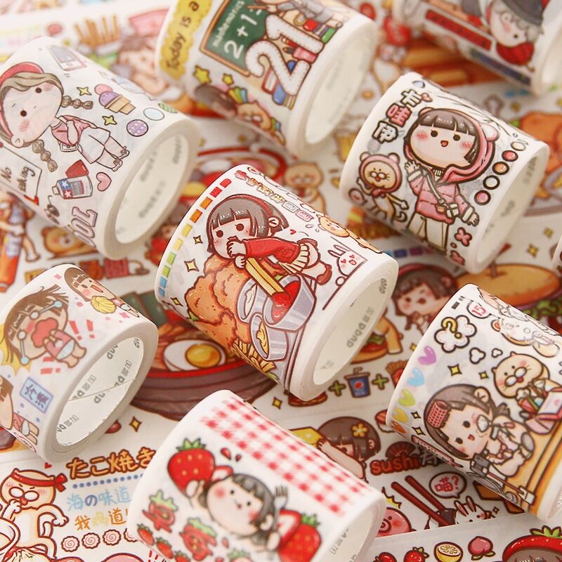 多加小麻薯手账胶带奶茶嘉年华奶盖小镇魔幻世界童话系列可爱贴纸