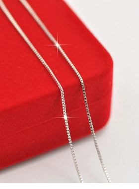 项链2020年新款女纯银锁骨链925银链子元宝瓜子盒仔链颈链素链