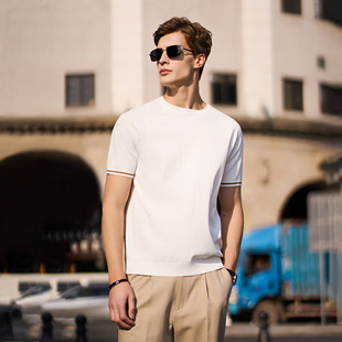 精选伊力特男士针织衫短袖T恤男2025春夏新款男款半袖上衣打底衫