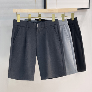 直筒五分裤 男士 夏季 高级感轻商务西装 休闲中裤 男抗皱修身 薄款 短裤