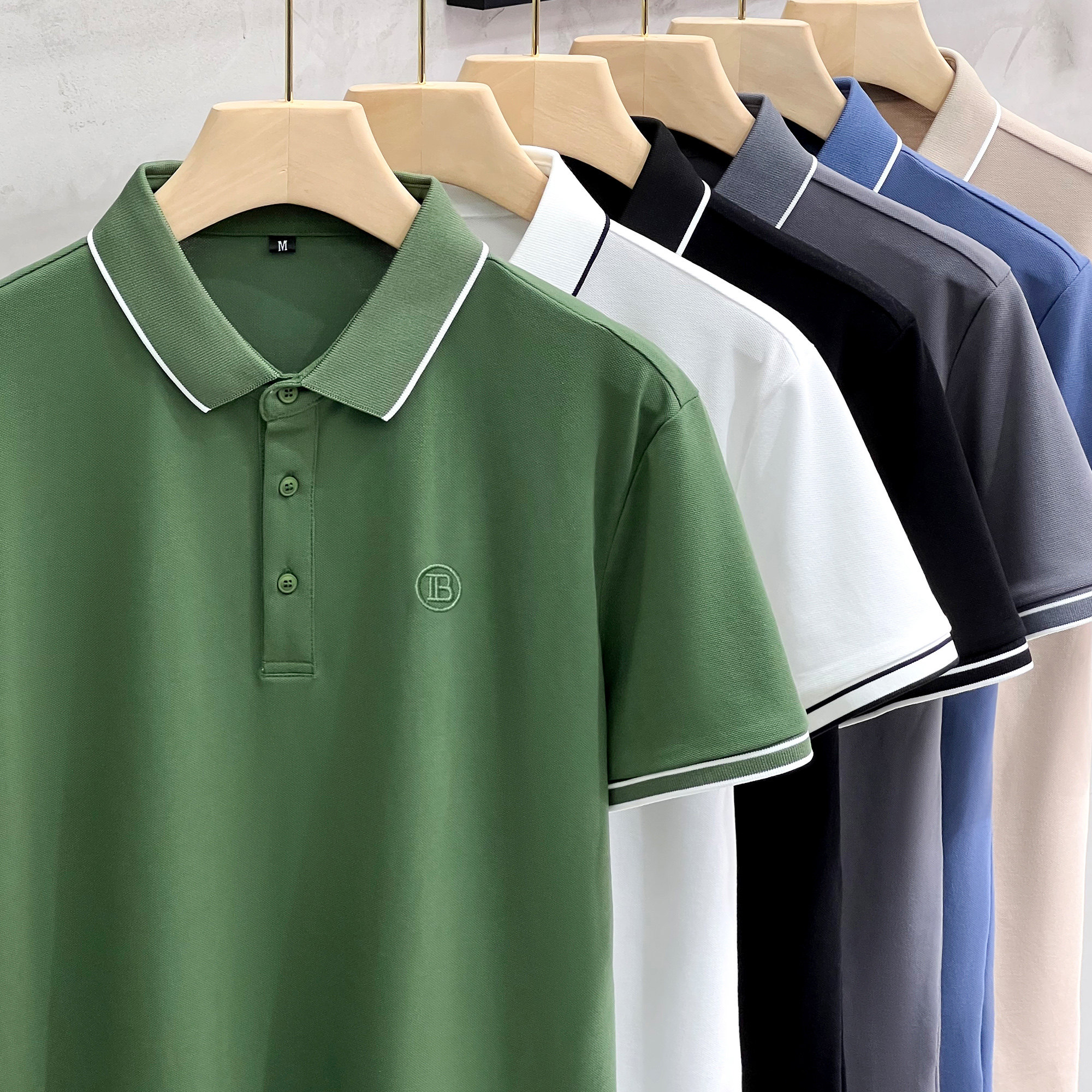 polo衫男短袖t恤夏季冰丝男士潮牌翻领男生有领休闲半袖上衣夏装