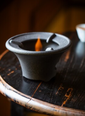 景德镇观云听雨观云拟古星罗紫砂陶酒精煮茶炉复古茶器围炉