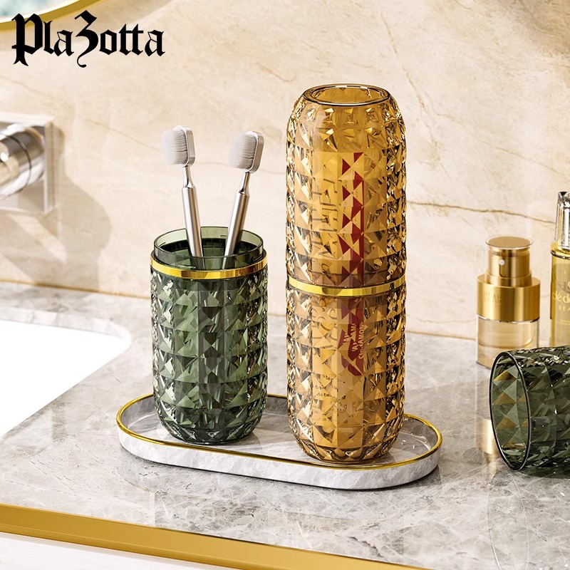 德国plazotta洗漱杯塑料牙刷牙膏出差旅游便携式漱口杯刷牙杯套装