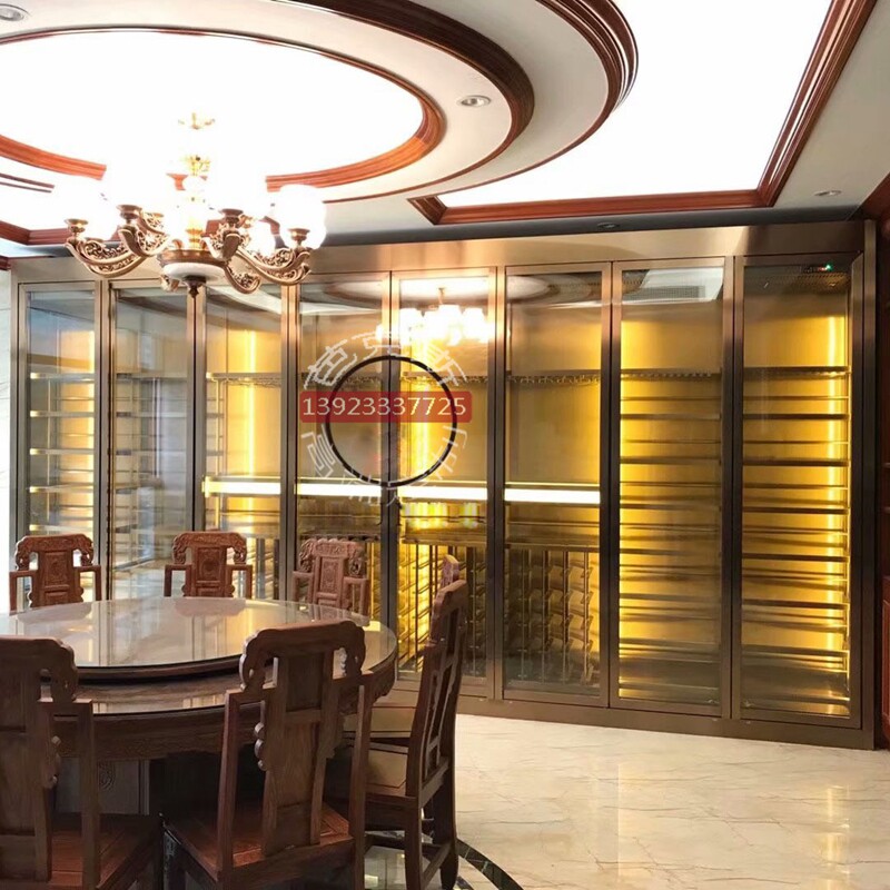 订制家庭餐厅不锈钢展示酒柜 红酒白酒洋酒茶叶恒温冷藏酒柜 每方
