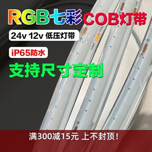 硅胶ip65防水灯带COB灯带RGB576灯12v 24v宽10mm红绿蓝多色无频闪