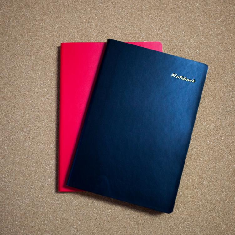 杉友黑色红色皮面笔记本文具 记事本记录本 办公学生仿皮办公本子