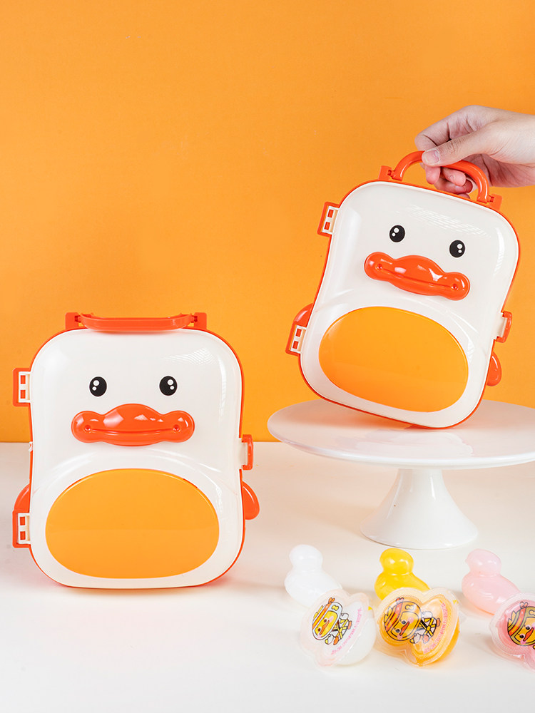 超友味kk嘻哈鸭488g果冻什锦味吸吸冻手提盒小黄鸭儿童节礼物零食