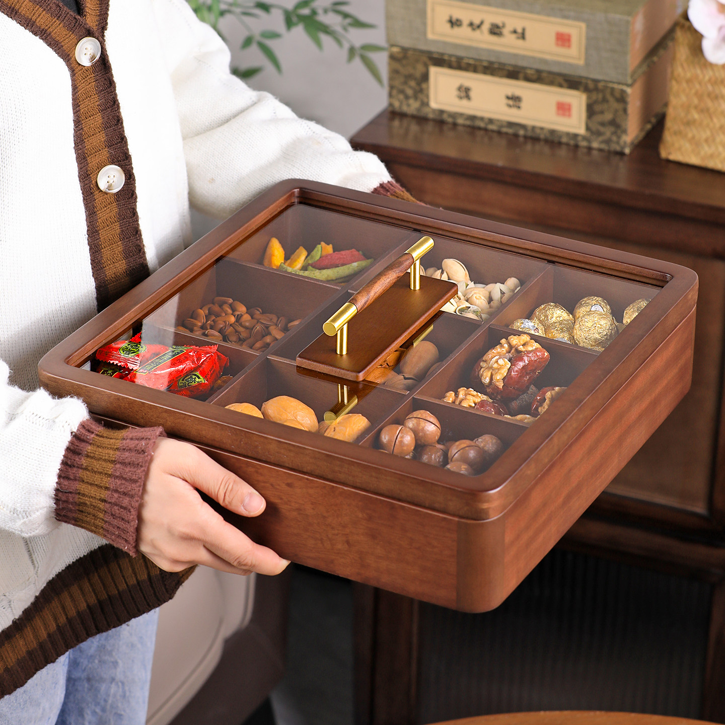 实木果盘高端精致2026新款高颜值水果盘家用轻奢办公室客厅坚果盒,餐饮具,果盆/果盘/果篮,淘宝优惠券,粉丝福利购,淘宝优惠卷
