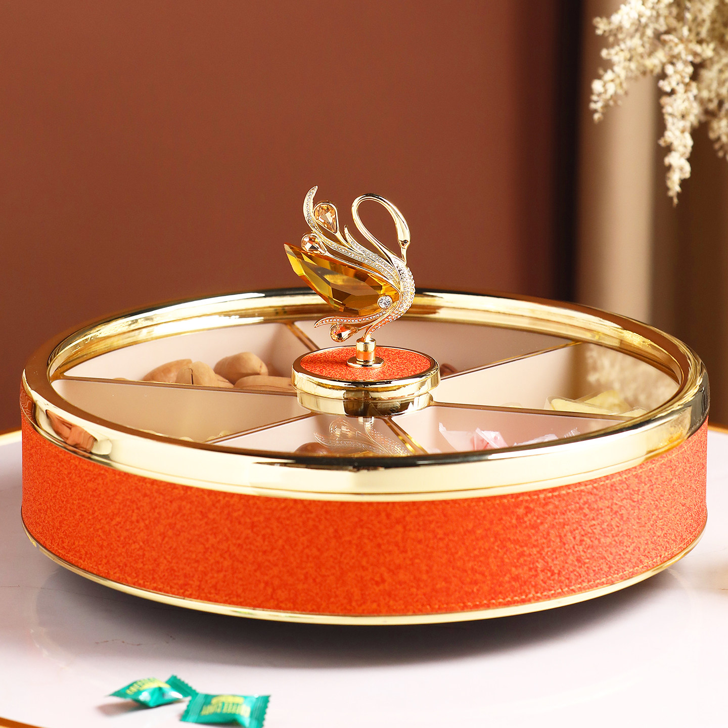 干果盘轻奢高档精致糖果盒客厅茶几家用坚果结婚过年零食收纳高端,餐饮具,果盆/果盘/果篮,淘宝优惠券,粉丝福利购,淘宝优惠卷