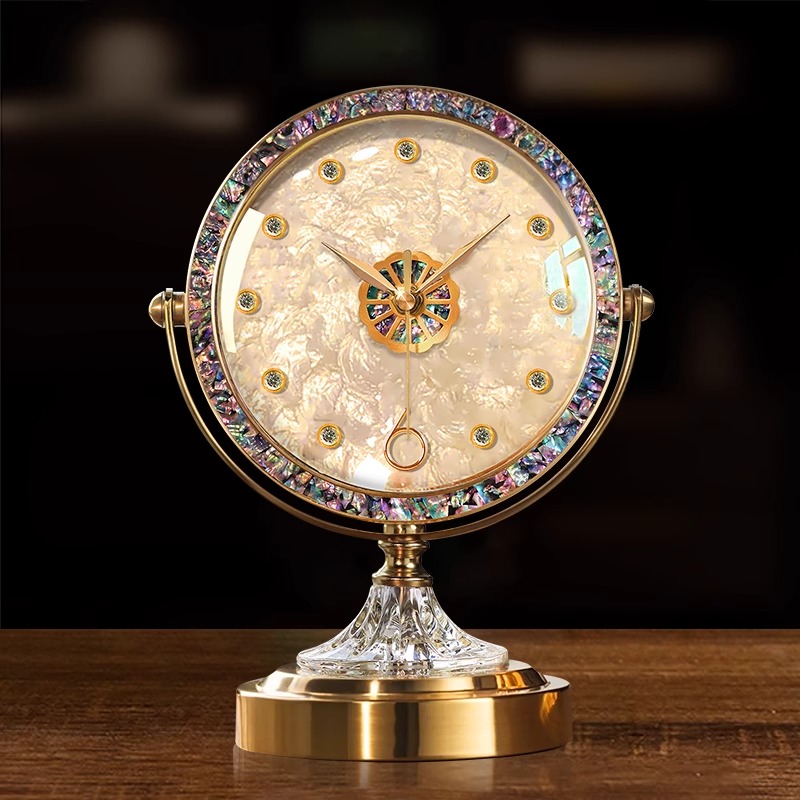 【角度可调】超静音轻奢贝壳座钟