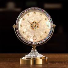 轻奢高级感座钟客厅桌面时钟摆台式2025新款贝壳台钟高端钟表摆件