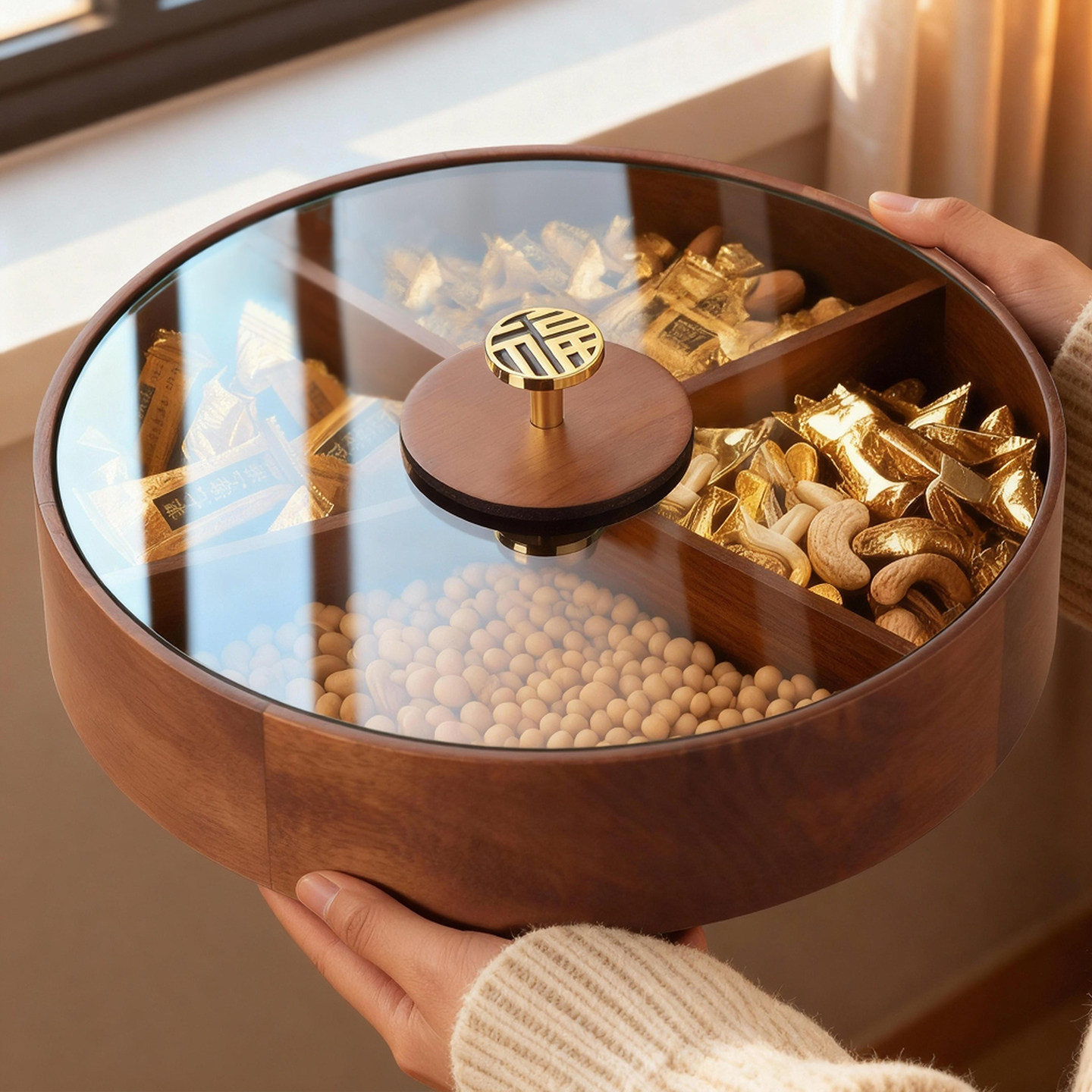 新中式大干果盒2025新款客厅家用茶几实木水果盘糖果密封防潮耐用,家居饰品,果盘/果篓,淘宝优惠券,粉丝福利购,淘宝优惠卷