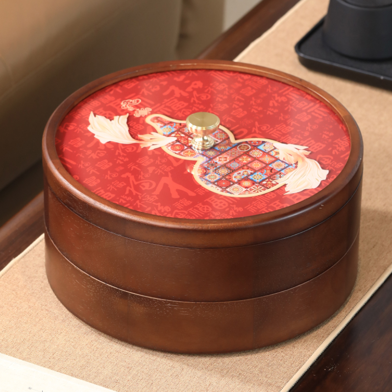 新中式千里江山实木精致干果盒