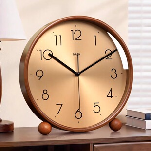 复古实木座钟客厅2026新款家用高级高端台式桌面时钟表摆件摆放式