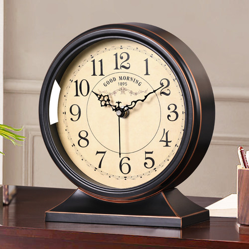 复古家用桌面大数字静音座钟