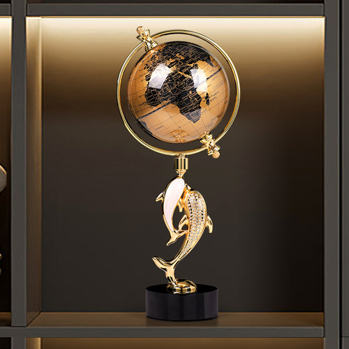 办公室桌地球仪摆件领导轻奢高档高级高端大气客厅装饰艺术工艺礼