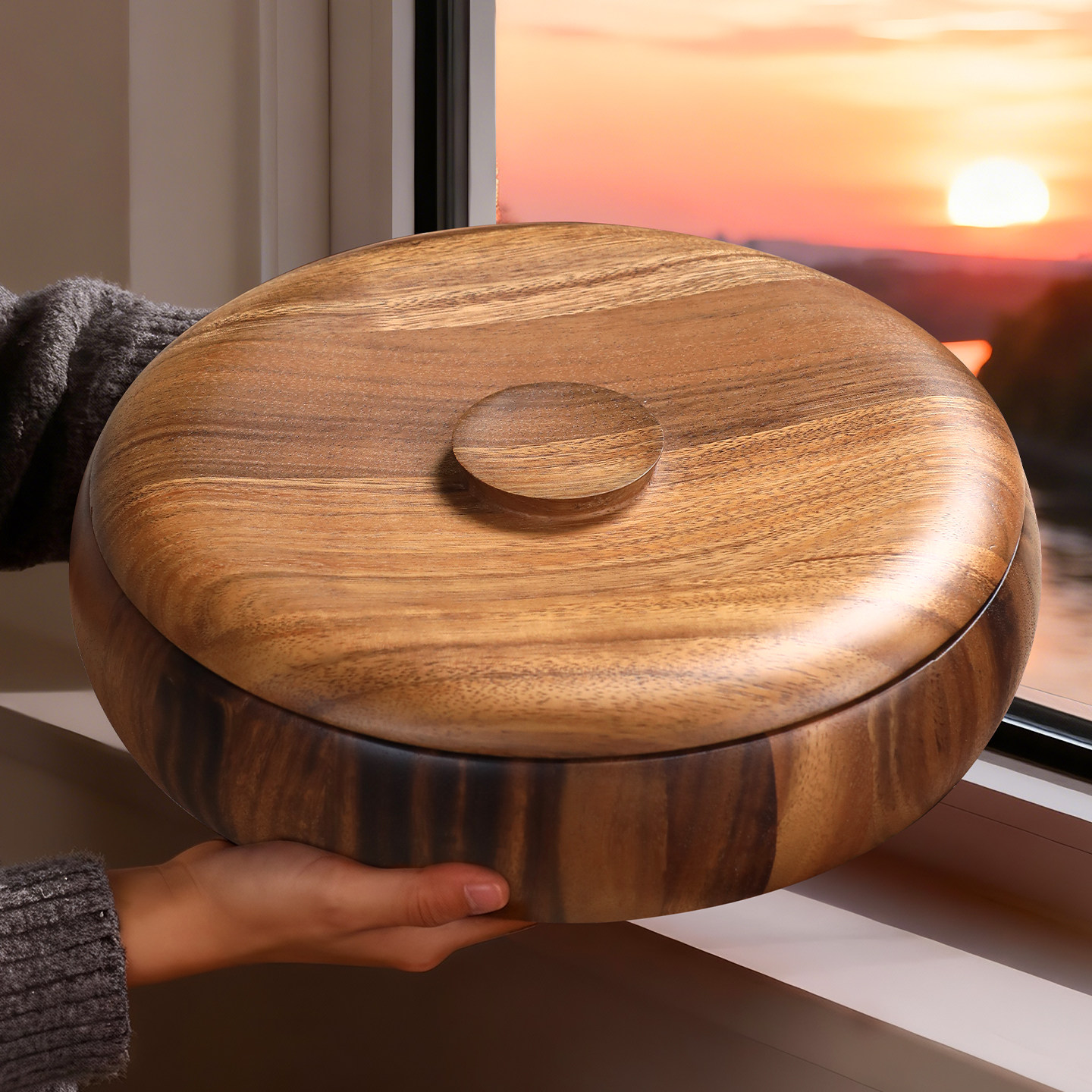 2025新款实木干果盘高端精致高颜值糖果盒坚果茶几客厅家用水果盘