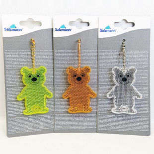 欧标双面反光挂件小熊平衡车单车孩子礼物反射器挂饰散步夜爬夜骑