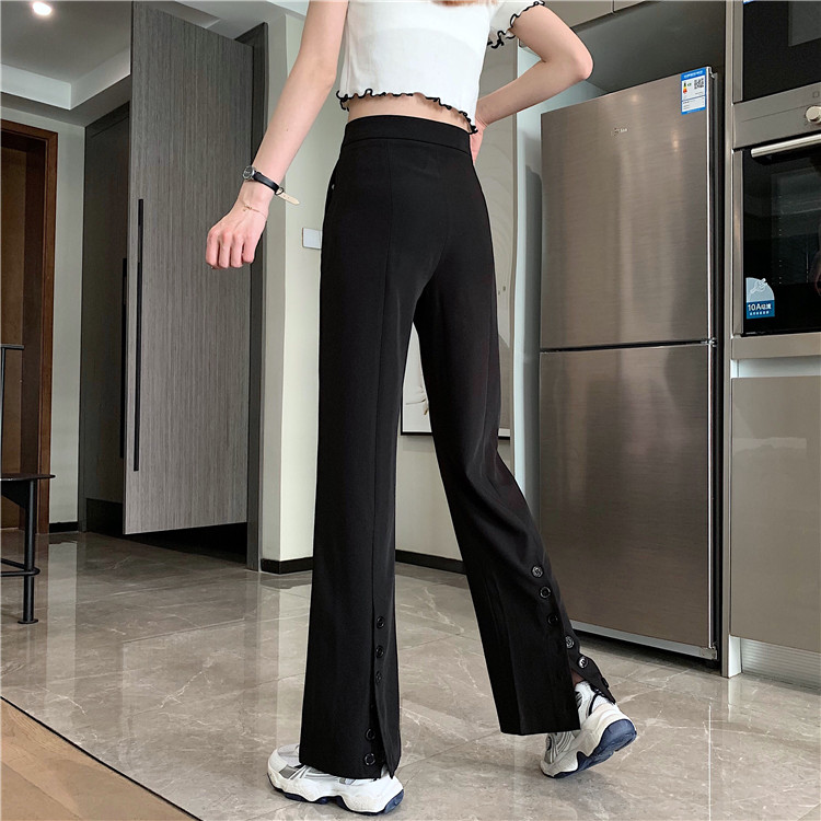 Real price black back split suit pants