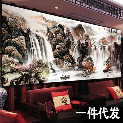 套件江山如画大幅风景棉线十字绣