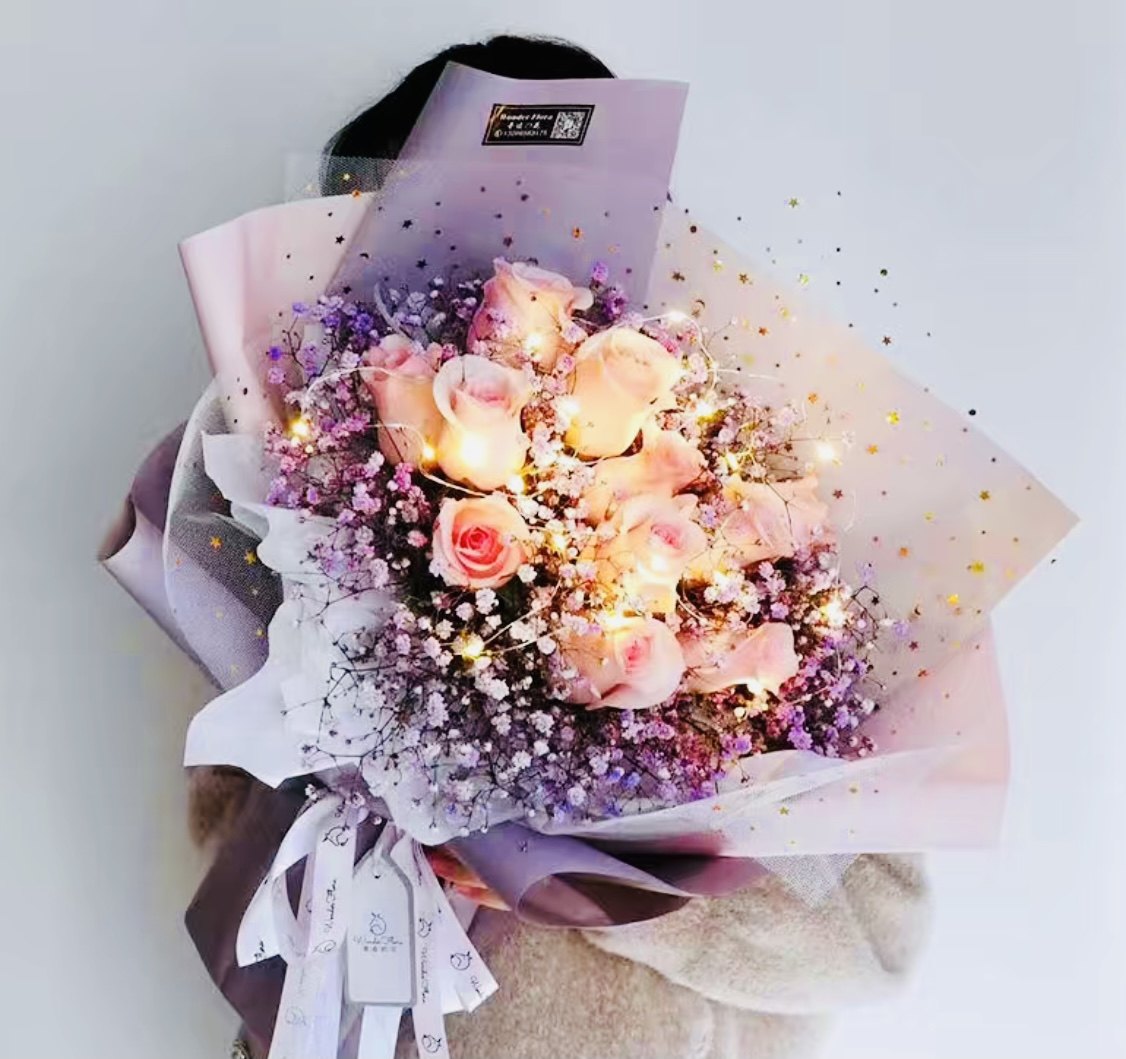 祝福鲜花花束包邮11朵粉玫瑰生日鲜花同城速递送女友送朋友