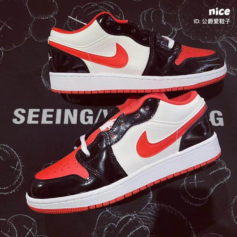 air jordan 1 low aj1黑白橙扣碎gs复古低帮篮球鞋 dv1335-800