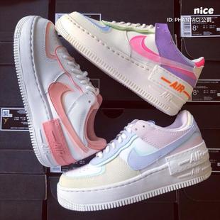 耐克AF1白蓝粉新马卡龙粉紫拼接板鞋 Force Nike CI0919 Air 106