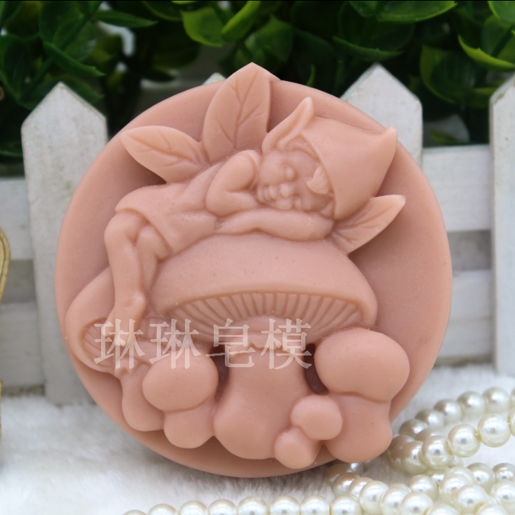 手工皂模具 香皂模具食品级硅胶模具 蘑菇天使皂模zx721