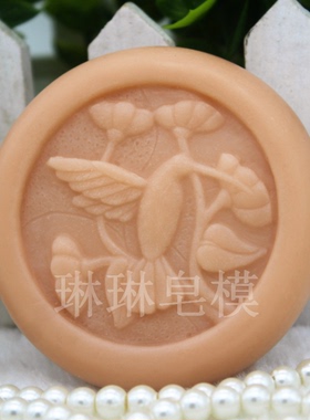 圆形手工皂模具 香皂蜡烛模 香薰石膏食品级硅胶模 蜂鸟皂模z20