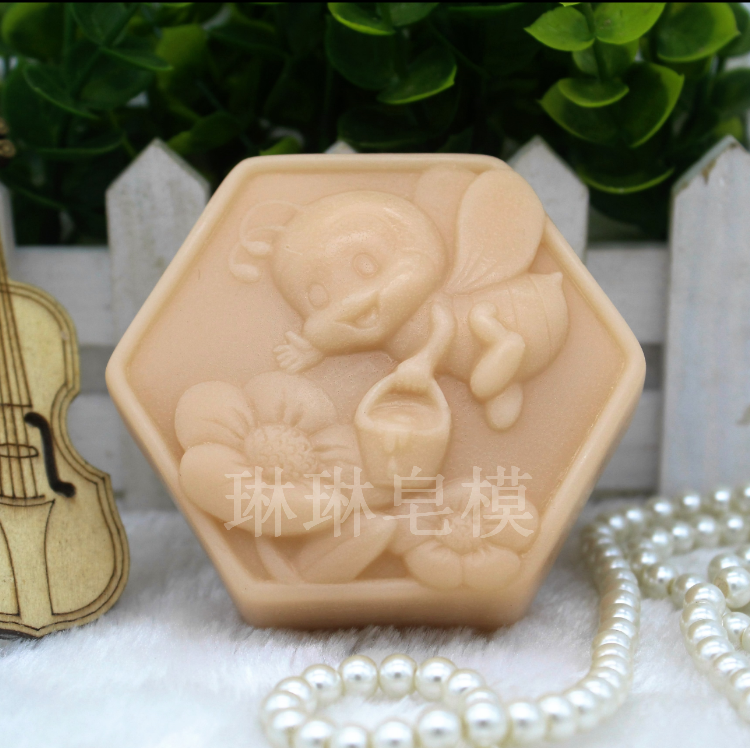 手工皂模具 食品级硅胶模具 香皂模具 小蜜蜂皂模 肥皂模具zx1550