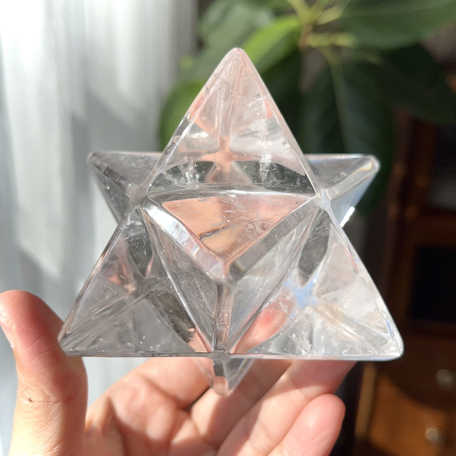 天然喜马拉雅白水晶梅尔卡巴