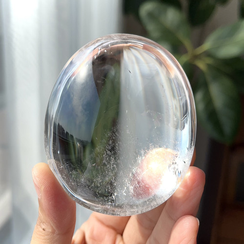 天然精品喜马白水晶把玩