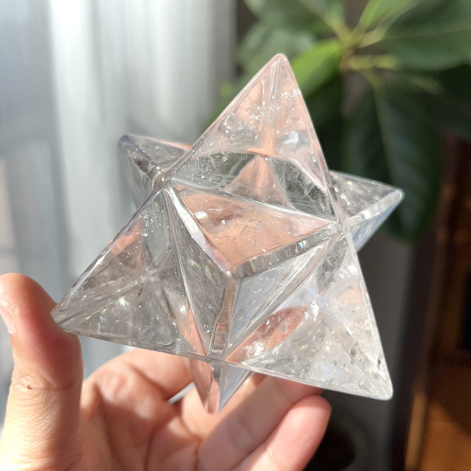 天然喜马拉雅白水晶梅尔卡巴
