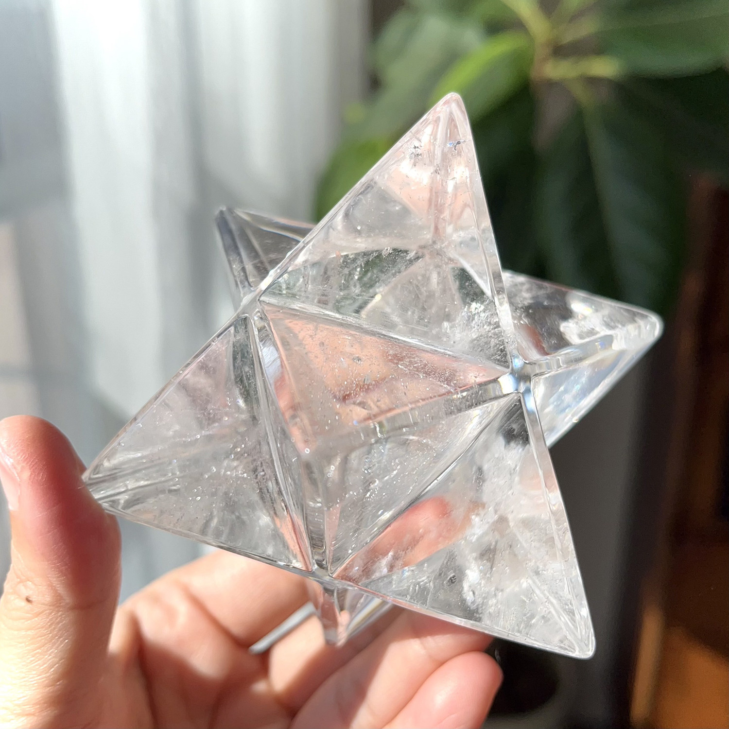 天然喜马拉雅白水晶梅尔卡巴