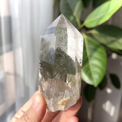 天然巴西绿幽灵柱摆件