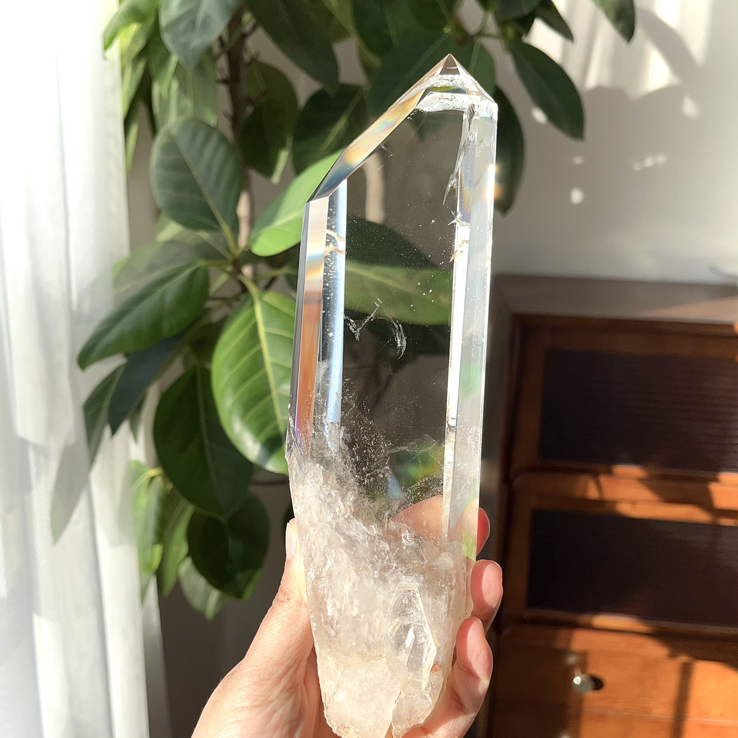 天然白水晶柱单尖柱利姆手术刀蓝针水晶柱原石打磨水晶一物一图