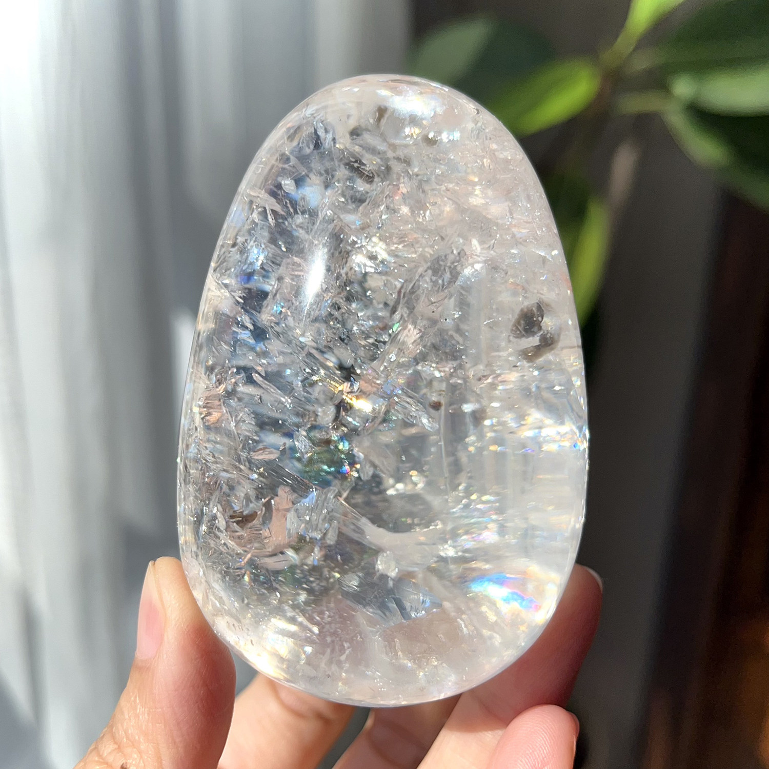 天然喜马白水晶阿赛把玩