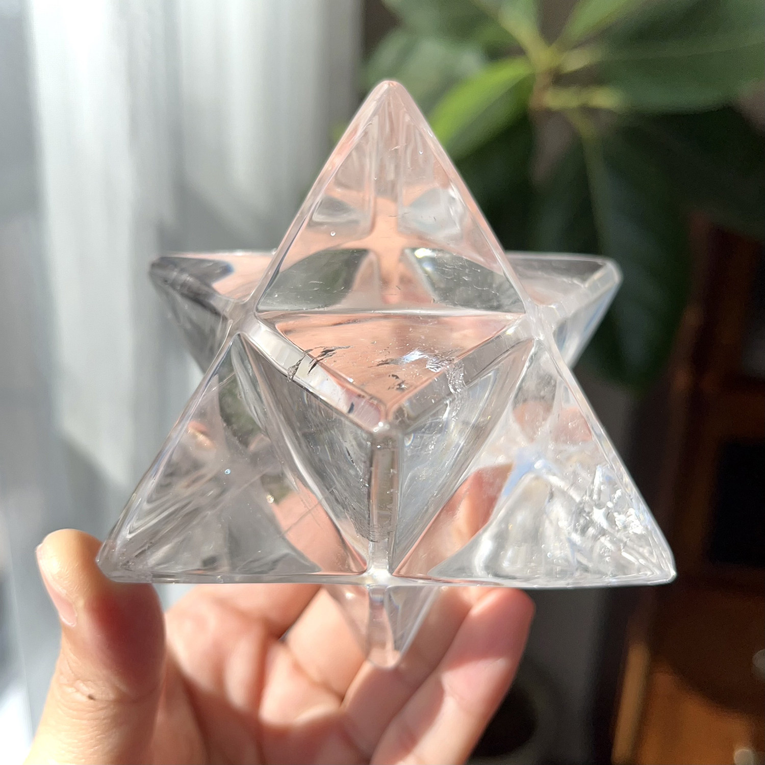 天然喜马拉雅白水晶梅尔卡巴