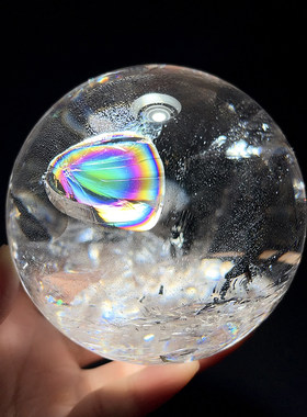 天然喜马拉雅白水晶球摆件