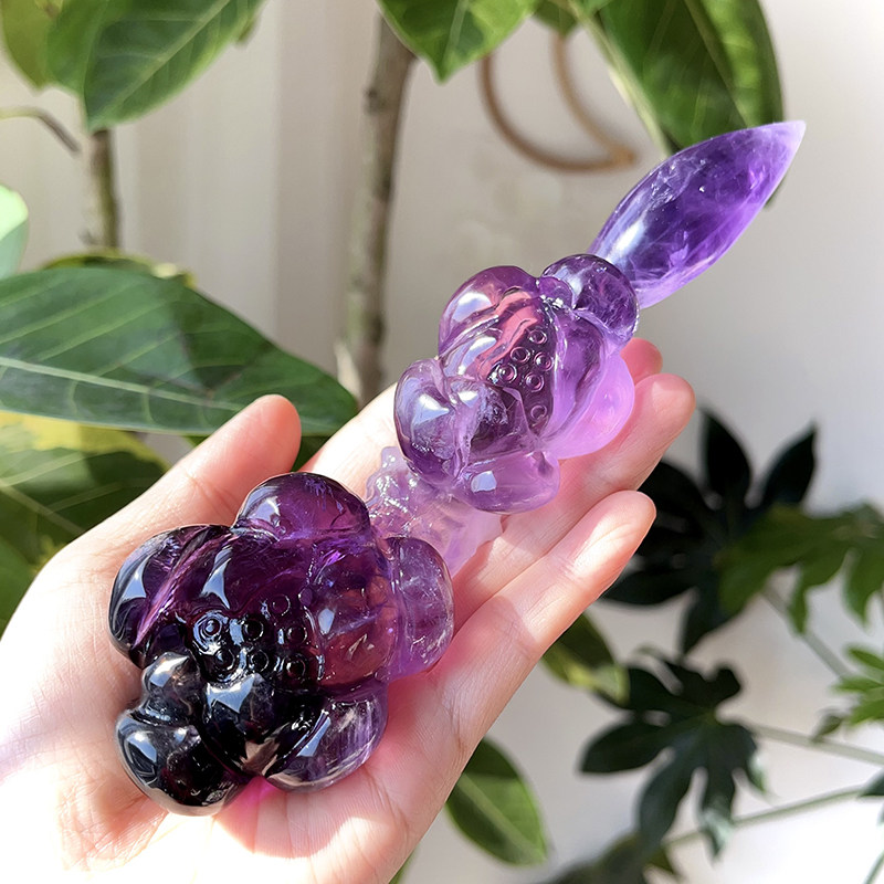 天然精品紫晶莲花摆件