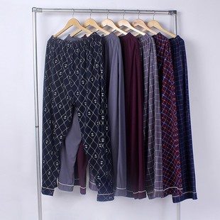 大码睡裤春秋季纯棉男士 300斤加肥加大胖人遛弯家居裤常规居家裤