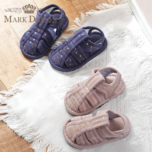 新款儿童布艺包头学步鞋