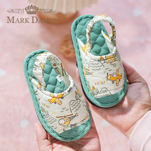 四季 新款 3岁学步软底防滑布底静音无声家居室内地板拖鞋 儿童1